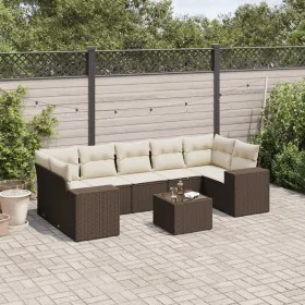 Set of 8 garden sofas and cushions synthetic rattan brown by , Modular outdoor sofas - Ref: Foro24-3222342, Price: 567,14 €, ...