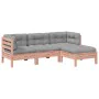 Set of 4 garden sofas with Douglas fir wood cushions by , Garden sets - Ref: Foro24-3299382, Price: 325,95 €, Discount: %