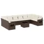 Set Gartensofas 11 Stück Kissen synthetisches Rattan braun von , Gartensets - Ref: Foro24-3220682, Preis: 715,35 €, Rabatt: %