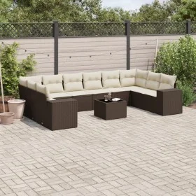 Set Gartensofas 11 Stück Kissen synthetisches Rattan braun von , Gartensets - Ref: Foro24-3223082, Preis: 728,18 €, Rabatt: %