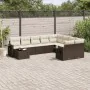 Set of 10 garden sofas and cushions synthetic rattan brown by , Garden sets - Ref: Foro24-3253000, Price: 669,01 €, Discount: %
