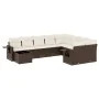 Set of 10 garden sofas and cushions synthetic rattan brown by , Garden sets - Ref: Foro24-3253000, Price: 669,01 €, Discount: %