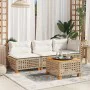 Sofá de jardín sin reposabrazos con cojines ratán PE beige by , Outdoor sofas - Ref: Foro24-365928, Price: 92,67 €, Discount: %