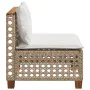 Sofá de jardín sin reposabrazos con cojines ratán PE beige by , Outdoor sofas - Ref: Foro24-365928, Price: 92,67 €, Discount: %