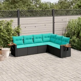 Set mit 6 Gartensofas mit Kissen Kunstrattan schwarz von , Gartensets - Ref: Foro24-3226841, Preis: 485,39 €, Rabatt: %