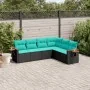 Set mit 6 Gartensofas mit Kissen Kunstrattan schwarz von , Gartensets - Ref: Foro24-3226841, Preis: 485,37 €, Rabatt: %