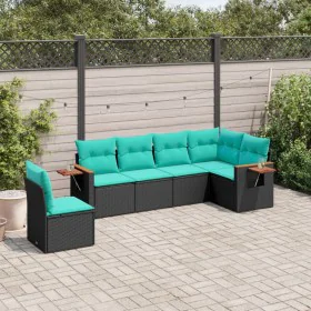 Set mit 6 Gartensofas mit Kissen Kunstrattan schwarz von , Gartensets - Ref: Foro24-3226855, Preis: 485,39 €, Rabatt: %