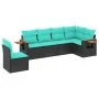Set mit 6 Gartensofas mit Kissen Kunstrattan schwarz von , Gartensets - Ref: Foro24-3226855, Preis: 485,37 €, Rabatt: %