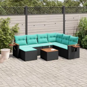 Set mit 8 Gartensofas mit Kissen schwarzes synthetisches Rattan von , Gartensets - Ref: Foro24-3227051, Preis: 579,98 €, Raba...