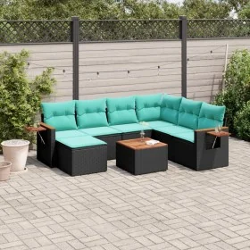 Set of 8 garden sofas with cushions black synthetic rattan by , Garden sets - Ref: Foro24-3227051, Price: 579,98 €, Discount: %