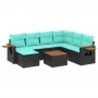 Set of 8 garden sofas with cushions black synthetic rattan by , Garden sets - Ref: Foro24-3227051, Price: 579,98 €, Discount: %