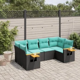 Set de sofás de jardín 6 pzas con cojines ratán sintético negro von , Gartensets - Ref: Foro24-3227100, Preis: 521,98 €, Raba...