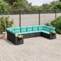 Set of 10pcs garden sofas with black synthetic rattan cushions by , Garden sets - Ref: Foro24-3227163, Price: 780,16 €, Disco...