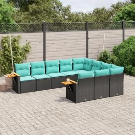 Set of 10pcs garden sofas with black synthetic rattan cushions by , Garden sets - Ref: Foro24-3227177, Price: 780,16 €, Disco...
