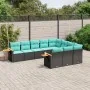 Set mit 10 Stück Gartensofas mit schwarzen Kissen aus synthetischem Rattan von , Gartensets - Ref: Foro24-3227177, Preis: 780...