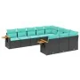 Set mit 10 Stück Gartensofas mit schwarzen Kissen aus synthetischem Rattan von , Gartensets - Ref: Foro24-3227177, Preis: 780...