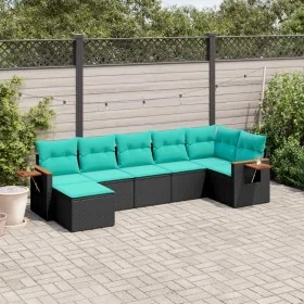 Set mit 7 Gartensofas mit Kissen Kunstrattan schwarz von , Gartensets - Ref: Foro24-3227030, Preis: 539,18 €, Rabatt: %