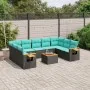 Set of 10pcs garden sofas with black synthetic rattan cushions by , Garden sets - Ref: Foro24-3227121, Price: 758,55 €, Disco...