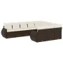 Set of 10 garden sofas and cushions synthetic rattan brown by , Garden sets - Ref: Foro24-3254230, Price: 641,07 €, Discount: %