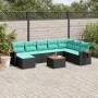 Set de sofás de jardín 9 pzas con cojines ratán sintético negro von , Gartensets - Ref: Foro24-3227093, Preis: 651,85 €, Raba...