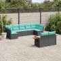 Set de sofás de jardín 9 pzas con cojines ratán sintético negro de , Conjuntos de jardín - Ref: Foro24-3227128, Precio: 721,6...