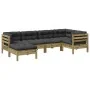 Juego de sofás jardín 6 pzas con cojines madera pino impregnada by , Garden sets - Ref: Foro24-3299529, Price: 525,95 €, Disc...