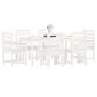7-teiliges Garten-Esszimmerset aus massivem Kiefernholz weiß von , Gartensets - Ref: Foro24-3154708, Preis: 582,87 €, Rabatt: %