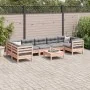 Set of 8 garden sofas with Douglas fir wood cushions by , Garden sets - Ref: Foro24-3299340, Price: 634,81 €, Discount: %