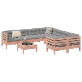 Set of 9 garden sofas with Douglas fir wood cushions by , Garden sets - Ref: Foro24-3299375, Price: 778,66 €, Discount: %