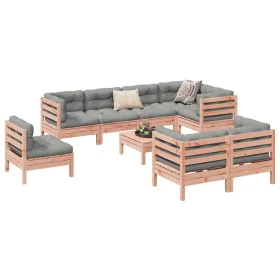 Set of 9 garden sofas with Douglas fir wood cushions by , Garden sets - Ref: Foro24-3299517, Price: 766,01 €, Discount: %