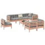Set mit 9 Gartensofas mit Kissen aus Douglasienholz von , Gartensets - Ref: Foro24-3299517, Preis: 766,01 €, Rabatt: %