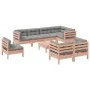 Set of 9 garden sofas with Douglas fir wood cushions by , Garden sets - Ref: Foro24-3299517, Price: 766,01 €, Discount: %