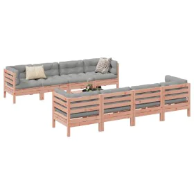 Set of 9 garden sofas with Douglas fir wood cushions by , Garden sets - Ref: Foro24-3299363, Price: 778,66 €, Discount: %