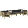 Set mit 7 Gartensofas mit Kissen aus imprägniertem Kiefernholz von , Gartensets - Ref: Foro24-3299624, Preis: 666,40 €, Rabat...