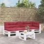 Cushions for pallet sofa 5 units red fabric by , Cushions for chairs and sofas - Ref: Foro24-3217140, Price: 148,65 €, Discou...