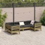 Juego de sofás jardín 6 pzas con cojines madera pino impregnada by , Garden sets - Ref: Foro24-3299613, Price: 594,26 €, Disc...