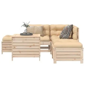 Set of 6 garden sofas solid pine wood by , Garden sets - Ref: Foro24-3250696, Price: 394,59 €, Discount: %