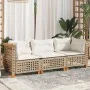3-seater garden sofa with cushions synthetic rattan beige by , Outdoor sofas - Ref: Foro24-365940, Price: 270,97 €, Discount: %