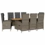 Set comedor jardín 9 pzas y cojines ratán sintético gris de , Conjuntos de jardín - Ref: Foro24-3213518, Precio: 1,00 €, Desc...