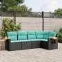 Set of 5 pcs garden sofas with cushions synthetic rattan black by , Garden sets - Ref: Foro24-3226785, Price: 433,97 €, Disco...