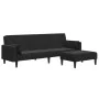 Sofá cama de 2 plazas con taburete terciopelo negro by , Sofas - Ref: Foro24-3258136, Price: 334,36 €, Discount: %