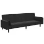 Sofá cama de 2 plazas con taburete terciopelo negro by , Sofas - Ref: Foro24-3258136, Price: 334,36 €, Discount: %