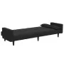 Sofá cama de 2 plazas con taburete terciopelo negro by , Sofas - Ref: Foro24-3258136, Price: 334,36 €, Discount: %