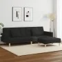 Sofá cama de 2 plazas con taburete tela negro by , Sofas - Ref: Foro24-3258108, Price: 339,28 €, Discount: %