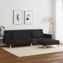 Sofá cama de 2 plazas con taburete tela negro by , Sofas - Ref: Foro24-3258108, Price: 339,28 €, Discount: %