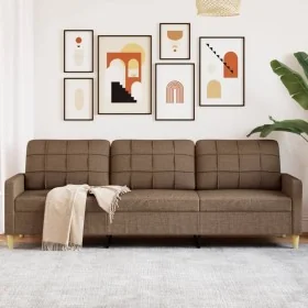 Sofá de 3 plazas de tela marrón 210 cm von , Sofas - Ref: Foro24-4007417, Preis: 310,18 €, Rabatt: %