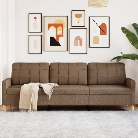 Sofá de 3 plazas de tela marrón 210 cm von , Sofas - Ref: Foro24-4007417, Preis: 310,18 €, Rabatt: %