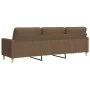 Sofá de 3 plazas de tela marrón 210 cm von , Sofas - Ref: Foro24-4007417, Preis: 310,18 €, Rabatt: %