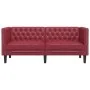 Sofá Chesterfield de 2 plazas cuero artificial rojo tinto by , Sofas - Ref: Foro24-372663, Price: 283,64 €, Discount: %