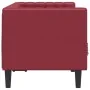 Sofá Chesterfield de 2 plazas cuero artificial rojo tinto by , Sofas - Ref: Foro24-372663, Price: 283,64 €, Discount: %